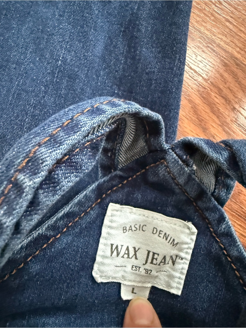 Women’s Wax Jean Blue Distressed Denim Overalls - Picture 8 of 8